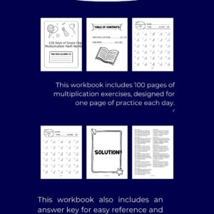 Math Workbook 100 Days of Multiplication
